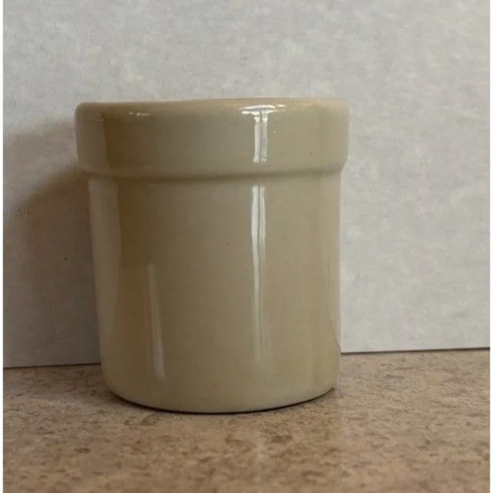 Ceramic Toothpick Holder Small Crock Floral Flowers 2 1/4